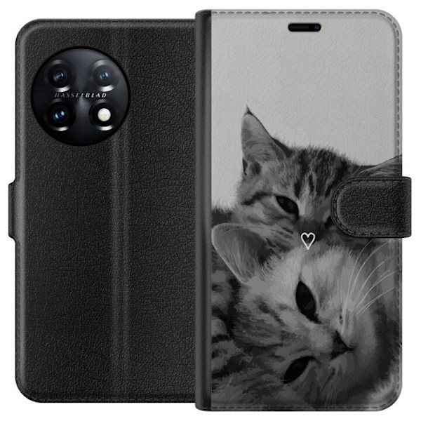 OnePlus 11 Tegnebogsetui Kat Hjerte