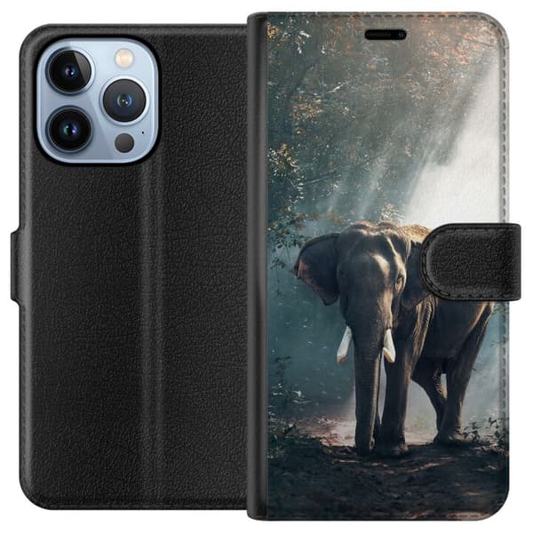 Kompatibel Tegnebogsetui til Apple iPhone 13 Pro Elefant