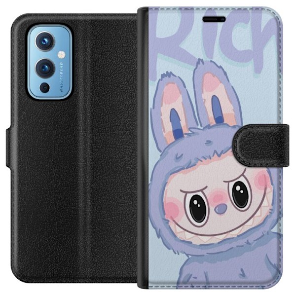 OnePlus 9 Tegnebogsetui Blå Kanin Labubu