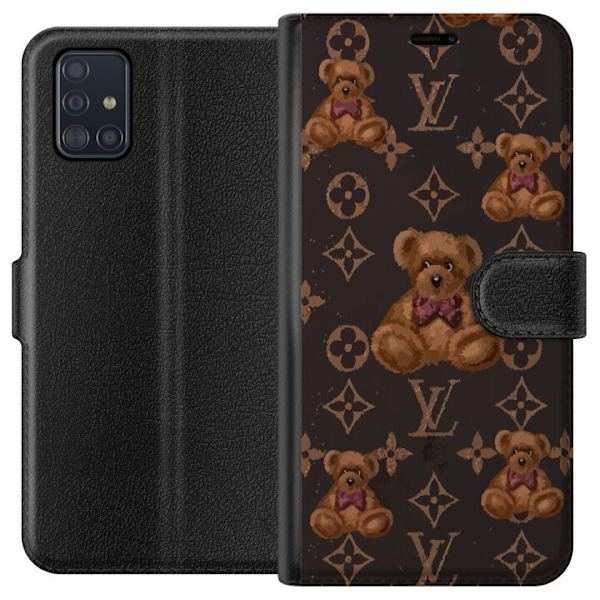 Samsung Galaxy A51 Lompakkokotelo Louis Vuitton Teddykarhu Kuvio Ylellinen Muotisuunnittelu Suosittu Motiivi Muoti-Trendi Ylelliset Asusteet