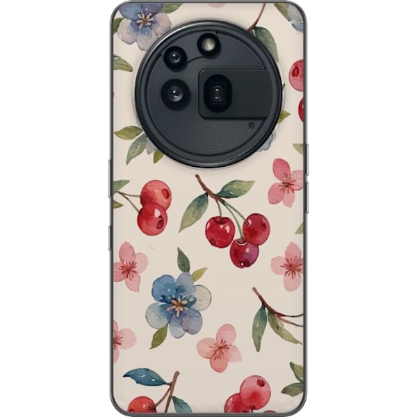 Nothing Phone (3a) Pro Genomskinligt Skal Bär & Blommor – mönster med blå blommor och skogsbär