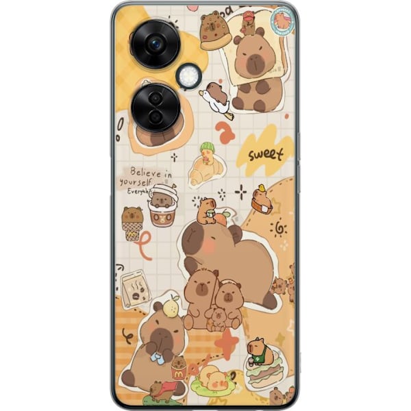 OnePlus Nord CE3 Genomskinligt Skal Kawaii capybara mobilskal med gulliga djurmotiv