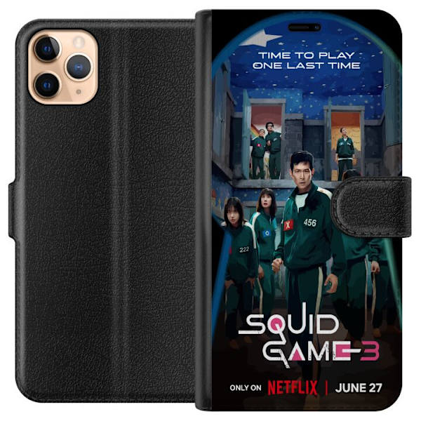 Apple iPhone 11 Pro Max Plånboksfodral Squid Game Säsong 3 Seriefigurer Populärt TV Serie Motiv Ikoner Spänning Drama Asiatisk Design Trend