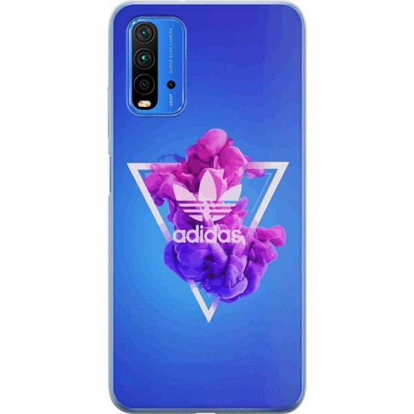 Xiaomi Redmi 9T Läpinäkyvä kuori Adidas-inspiroitunut sinin