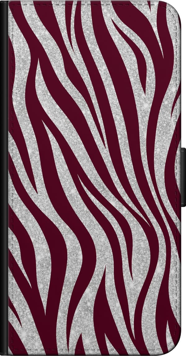 Kompatibel Tegnebogsetui til OnePlus 9 Pro Vinrød zebra rød