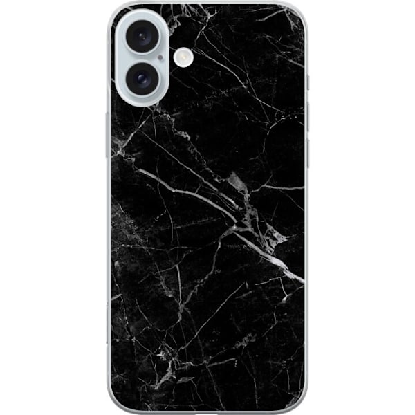 Apple iPhone 16 Plus Gennemsigtig cover Sort marmor