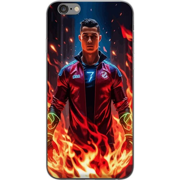 Apple iPhone 6 Plus Läpinäkyvä kuori Ronaldo Inferno - jalkapallolegenda liekeissä