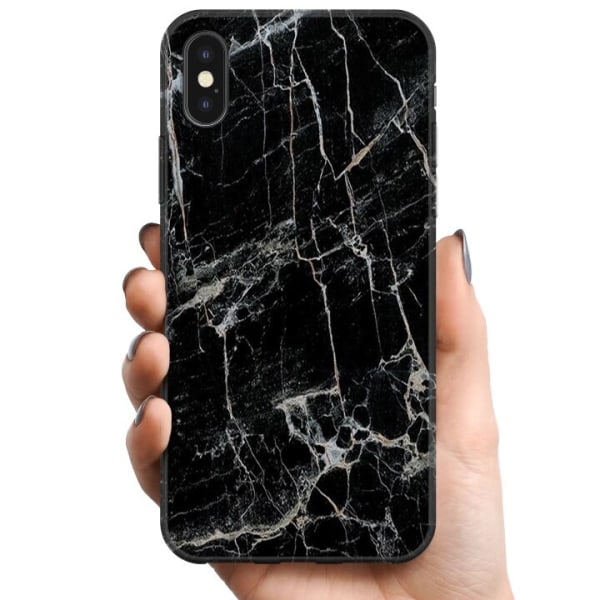 Apple iPhone X TPU Matkapuhelimen kuori Musta marmori