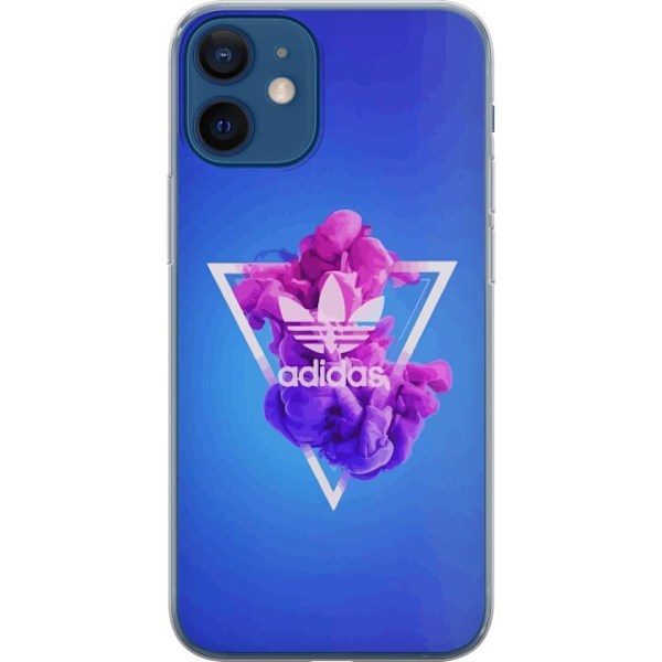 Apple iPhone 12 mini Läpinäkyvä kuori Adidas-inspiroitunut sininen muotoilu - urheilullinen motiivi retro-vibeillä sinisissä sävyissä