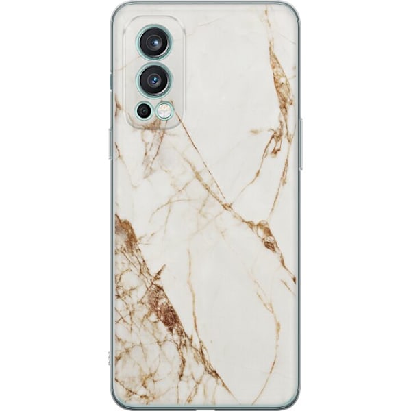 OnePlus Nord 2 5G Läpinäkyvä kuori Valkoinen marmori