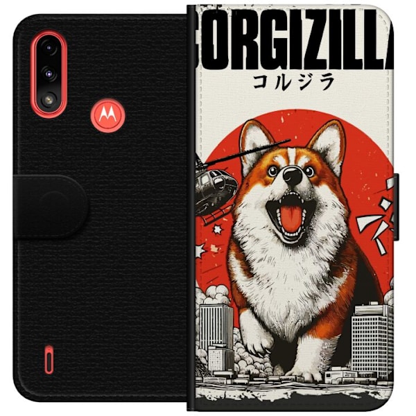 Motorola Moto E7 Power Plånboksfodral Corgizilla