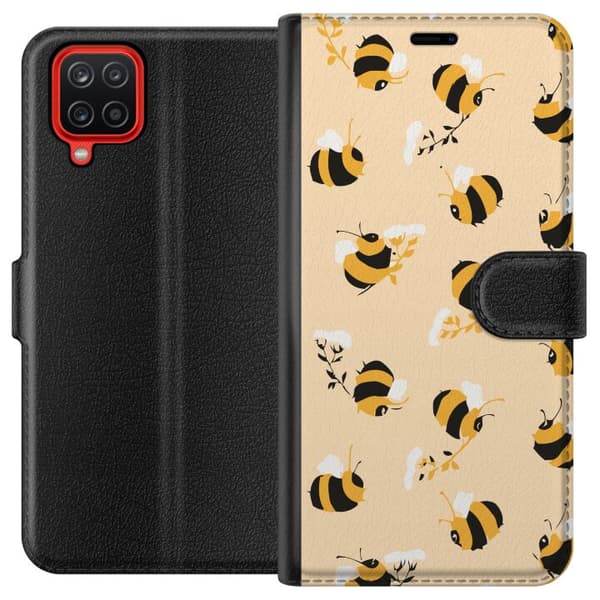 Kompatibel Tegnebogsetui til Samsung Galaxy A12 Humlebier
