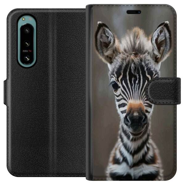 Sony Xperia 5 IV Plånboksfodral Giraff Djurmotiv Afrika Natur Grafiskt Motiv Savann Vilda Djur Populär Väggkonst Exotiskt Tema