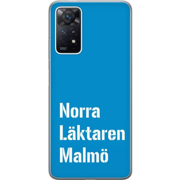 Kompatibelt Mobildeksel til Xiaomi Redmi Note 11 Pro Minimalistisk blå tekstdesign med Malmö-tema og moderne typografisk stil blå