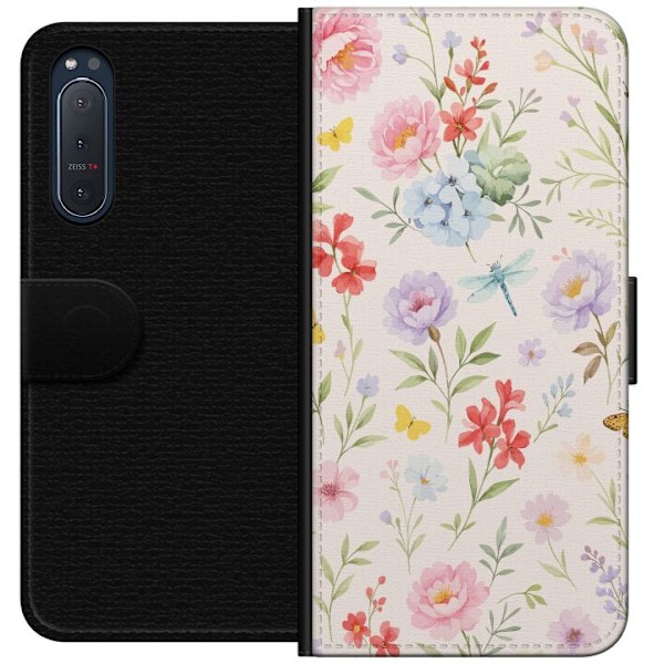 Sony Xperia 5 II Tegnebogsetui Blomster
