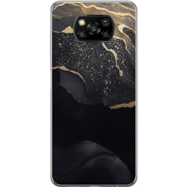 Xiaomi Poco X3 NFC Genomskinligt Skal Svart guld abstrakt