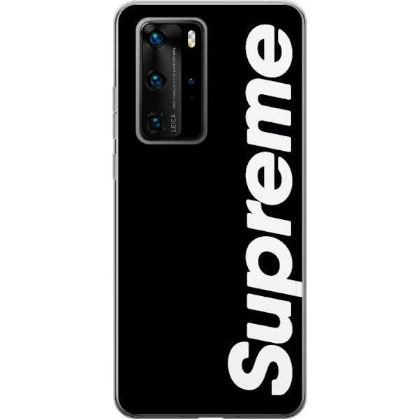 Huawei P40 Pro Genomskinligt Skal Supreme Svart Vit Streetwear Design Klassisk Modeikon Trend Urban Stil Grafiskt Motiv Populär