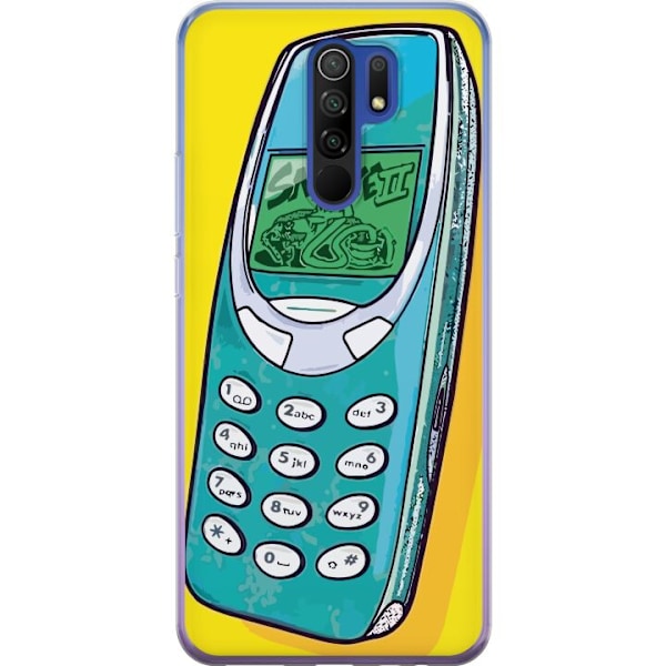 Xiaomi Redmi 9 Läpinäkyvä kuori Nokia 3310, Snake 2, pidä