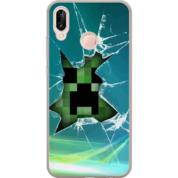 Huawei P20 lite Genomskinligt Skal MineCraft