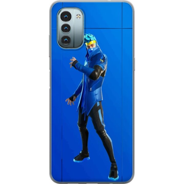 Nokia G11 Gennemsigtig cover Fortnite - Ninja Blue