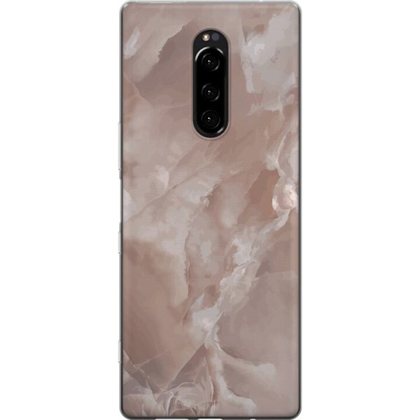 Sony Xperia 1 Gennemsigtig cover Marmor Lyserød