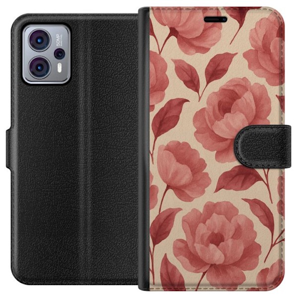 Motorola Moto G23 Lommeboketui Rose Blomst