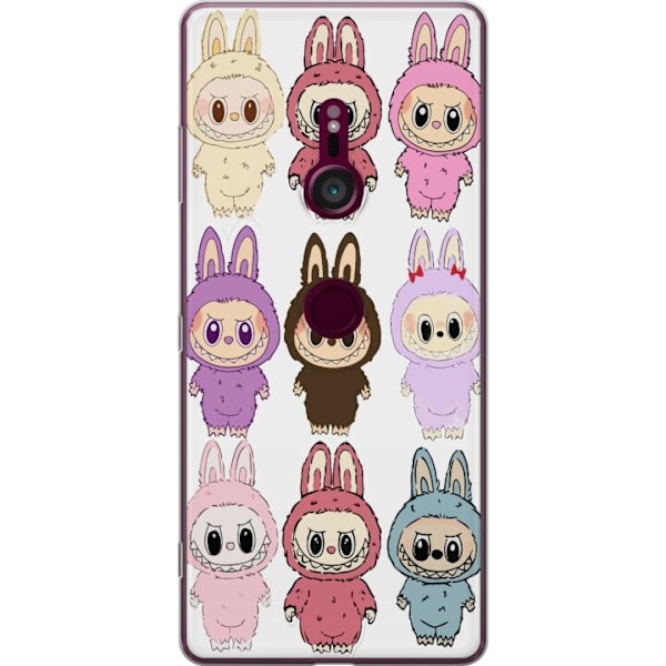 Sony Xperia XZ3 Genomskinligt Skal Labubu Pink Monster – Popkonst med Kawaii-touch