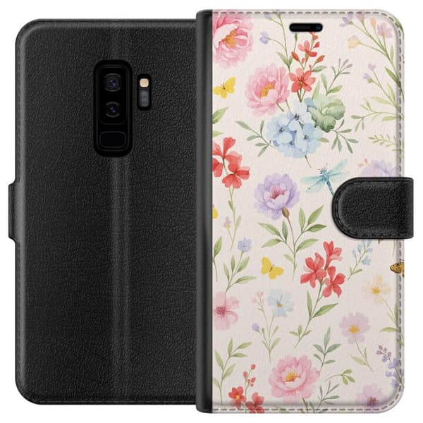 Kompatibelt Lommeboketui til Samsung Galaxy S9+ Blomster