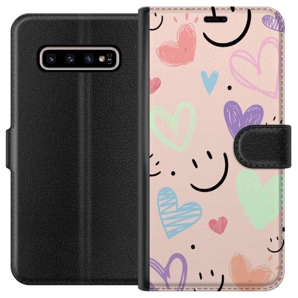 Kompatibelt Lommeboketui til Samsung Galaxy S10+ Glatt mønster