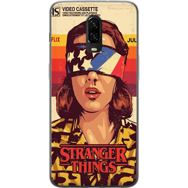 OnePlus 6T Läpinäkyvä kuori Stranger Things VHS