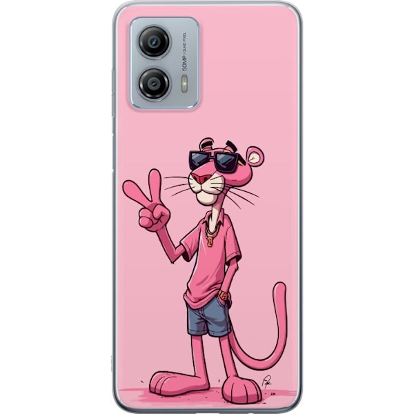 Motorola Moto G53 Gennemsigtig cover Pink Panter Peace