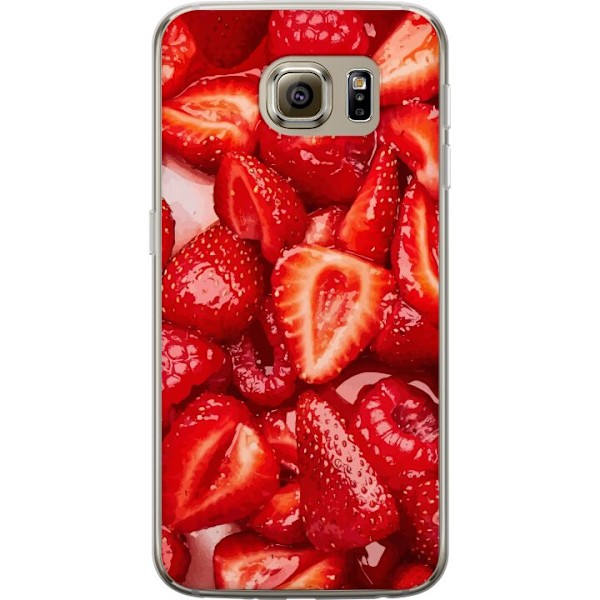 Samsung Galaxy S6 Läpinäkyvä kuori Mansikkakuviointi - makea motiivi kesäfiiliksellä