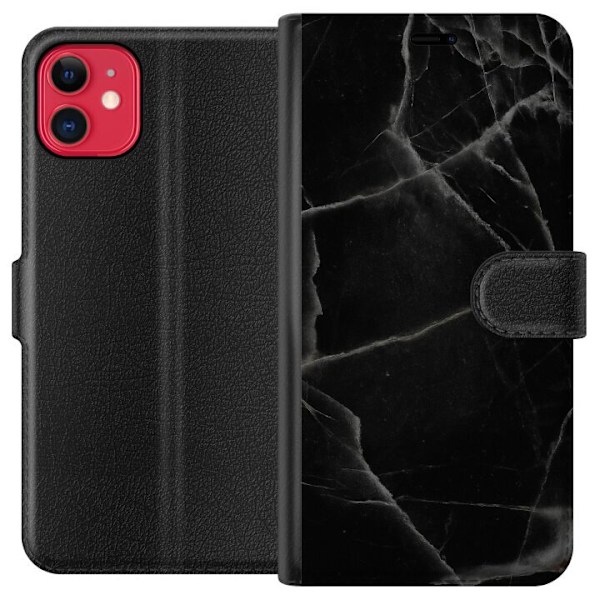 Apple iPhone 11 Plånboksfodral Svart marmor