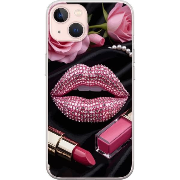 Kompatibelt Mobildeksel til Apple iPhone 13 mini Rosa lepper diamanter sminke glitter