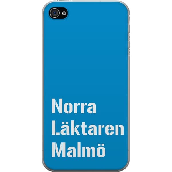 Kompatibelt Mobildeksel til Apple iPhone 4 Minimalistisk blå tekstdesign med Malmö-tema og moderne typografisk stil blå