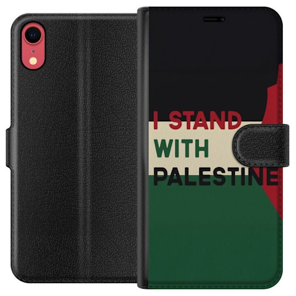 Apple iPhone XR Tegnebogsetui Stå sammen med Palæstina - solidaritetsdesign med en stærk besked