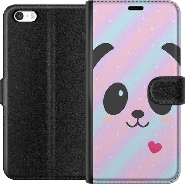 Kompatibelt Plånboksfodral till Apple iPhone SE (2016) Regnbåge Panda