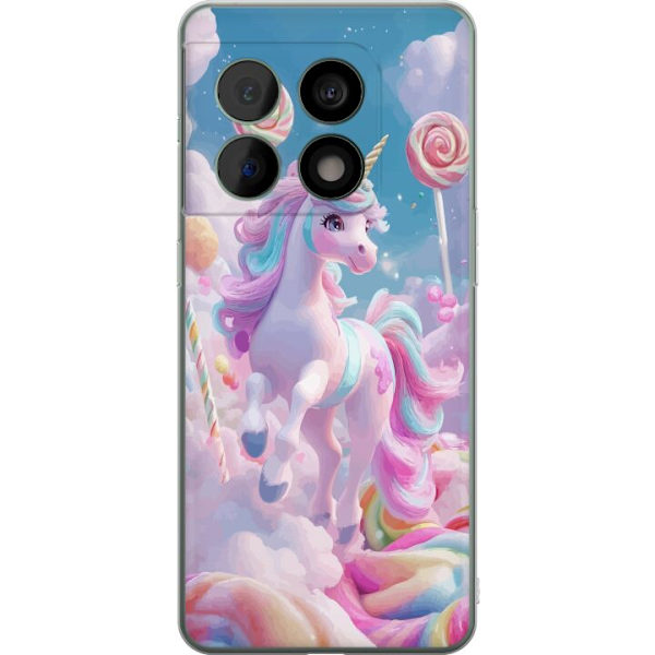 OnePlus 10 Pro Gennemsigtig cover Enhjørning Candy Pastel Kawaii Motiv Sød Populær Farve Grafisk Trend Børne Motiv Fantasy Art