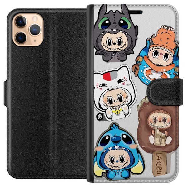 Apple iPhone 11 Pro Max Lommeboketui Labubu figure samling - P