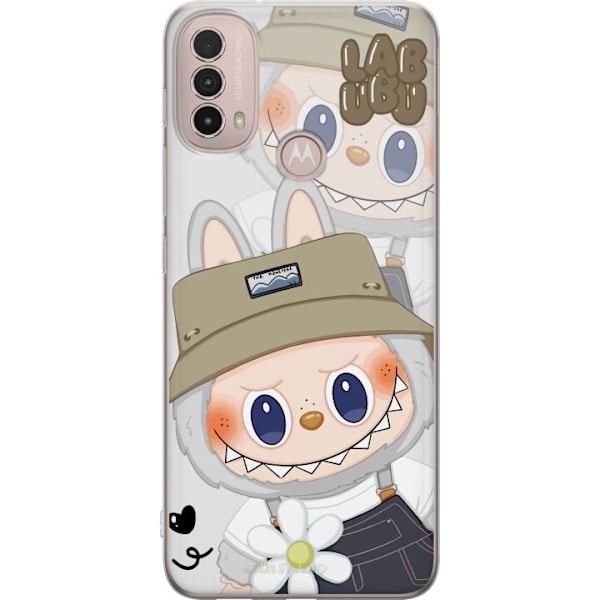 Motorola Moto E40 Gennemsigtig cover Labubu Minimal Mood - Enkel og stilren monsterdesign