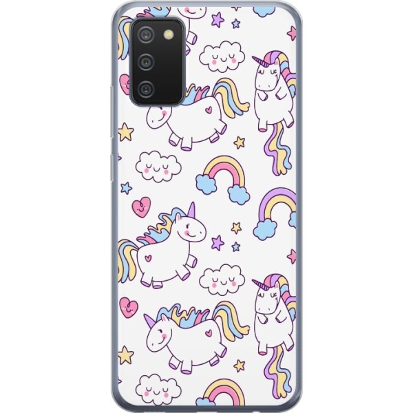 Samsung Galaxy A02s Gennemsigtig cover Unicorn Mønster