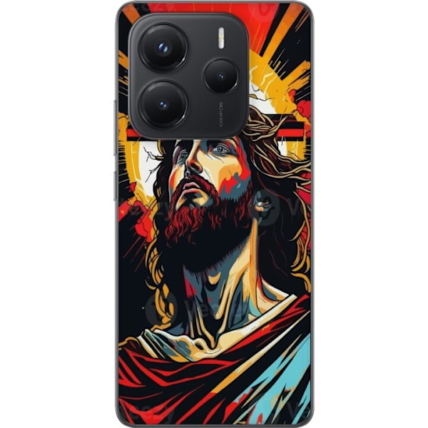 Xiaomi Redmi Note 14 Läpinäkyvä kuori Jeesus ja Kortti - uskonnollinen motiivi syvällä symboliikalla