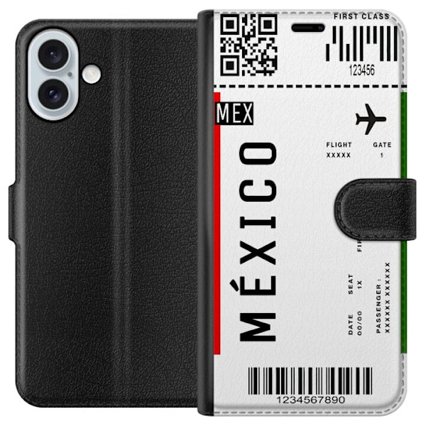 Apple iPhone 16 Plus Tegnebogsetui Flybillet til Mexico