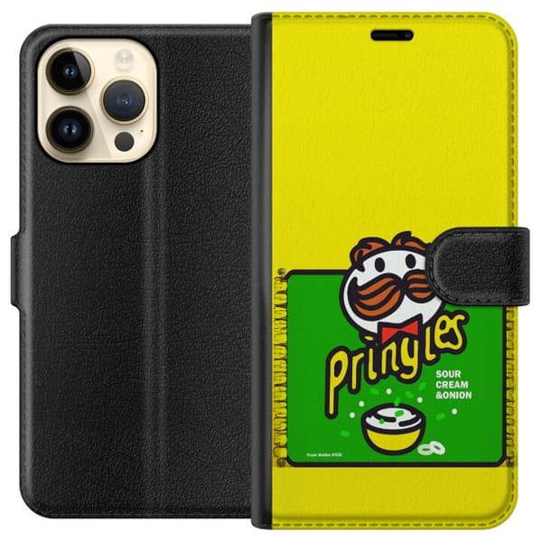 Kompatibel Tegnebogsetui til Apple iPhone 15 Pro Max Pringles gul