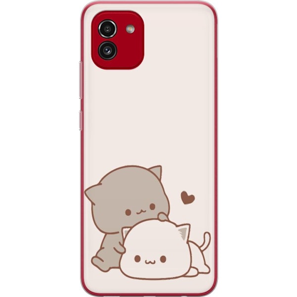 Samsung Galaxy A03 Genomskinligt Skal Kawaii Söta katter