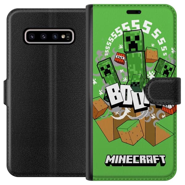 Kompatibelt Lommeboketui til Samsung Galaxy S10+ Minecraft Boom
