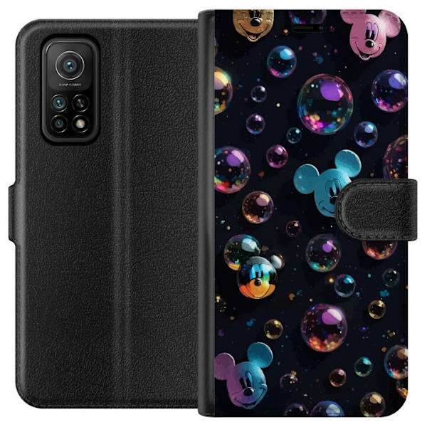 Xiaomi Mi 10T Pro 5G Plånboksfodral Musse Pigg Disney Bubblor Design Roligt Motiv Populär Disneyfigur Tecknad Serie Barnklassiker