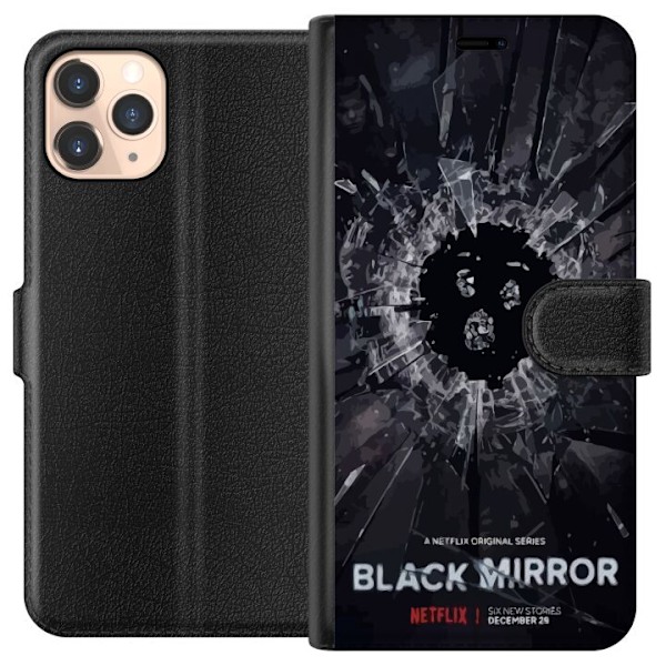 Apple iPhone 11 Pro Plånboksfodral Black Mirror Sci-Fi Netflix Serie Dystopi Teknik Cyberpunk Mörkt TV Spelmotiv