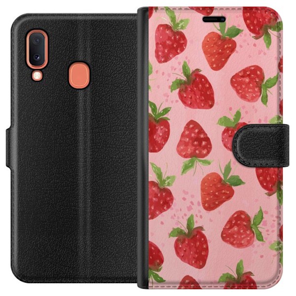 Samsung Galaxy A20e Plånboksfodral Strawberry Dreams – jord