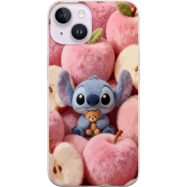 Kompatibelt Mobildeksel til Apple iPhone 14 Stitch blant rosa, fluffy epler med teddybjørn og søt kawaii-estetikk
